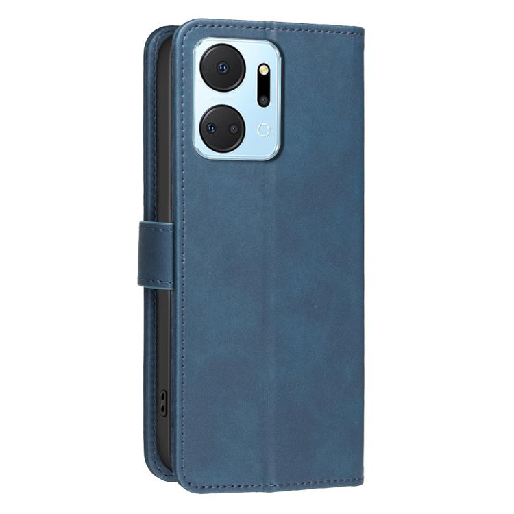 For Honor X7a Solid Color Calfskin Texture RFID Vegan Leather Phone Case