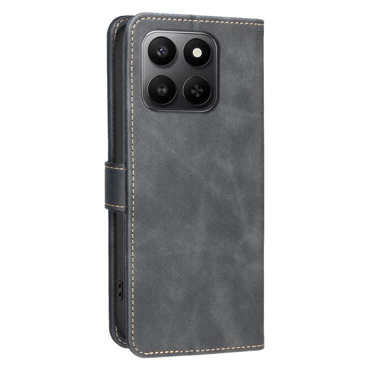 For Honor X7d Global Solid Color Calfskin Texture RFID Vegan Leather Phone Case