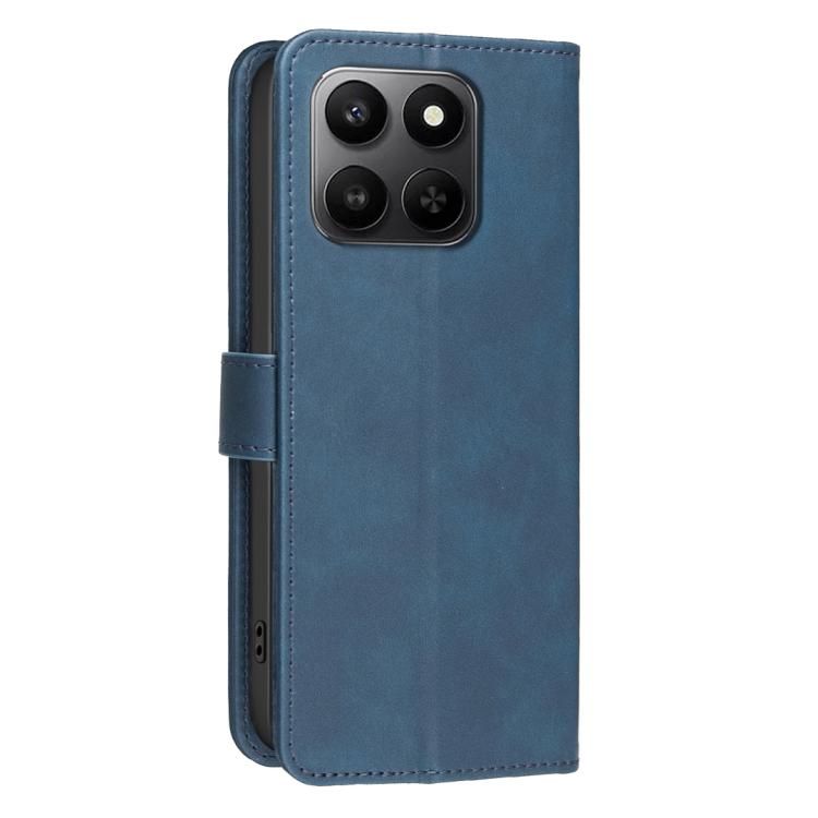For Honor X7d Global Solid Color Calfskin Texture RFID Vegan Leather Phone Case