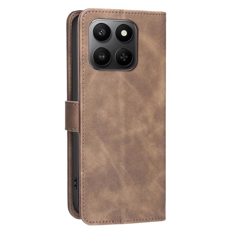 For Honor X7d Global Solid Color Calfskin Texture RFID Vegan Leather Phone Case