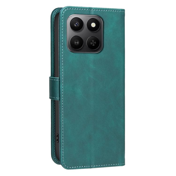For Honor X7d Global Solid Color Calfskin Texture RFID Vegan Leather Phone Case