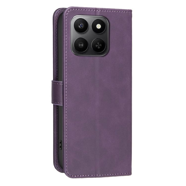 For Honor X7d Global Solid Color Calfskin Texture RFID Vegan Leather Phone Case