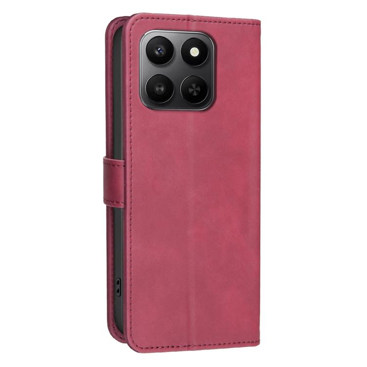 For Honor X7d Global Solid Color Calfskin Texture RFID Vegan Leather Phone Case