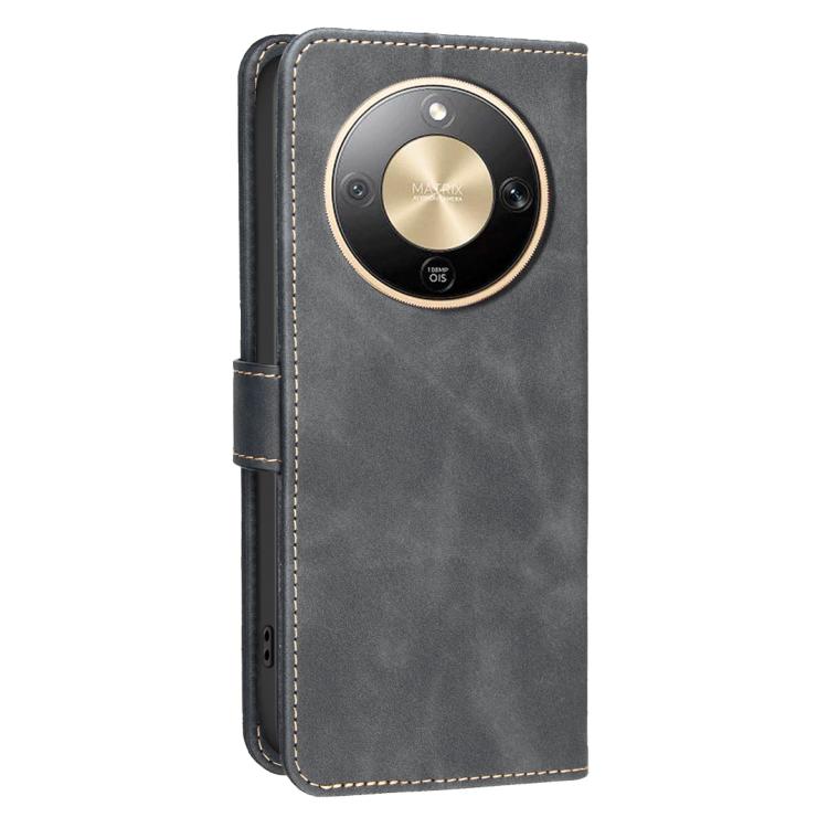 For Honor X9d Global Solid Color Calfskin Texture RFID Vegan Leather Phone Case