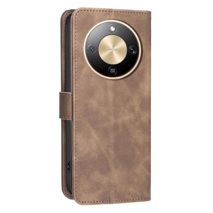 For Honor X9d Global Solid Color Calfskin Texture RFID Vegan Leather Phone Case