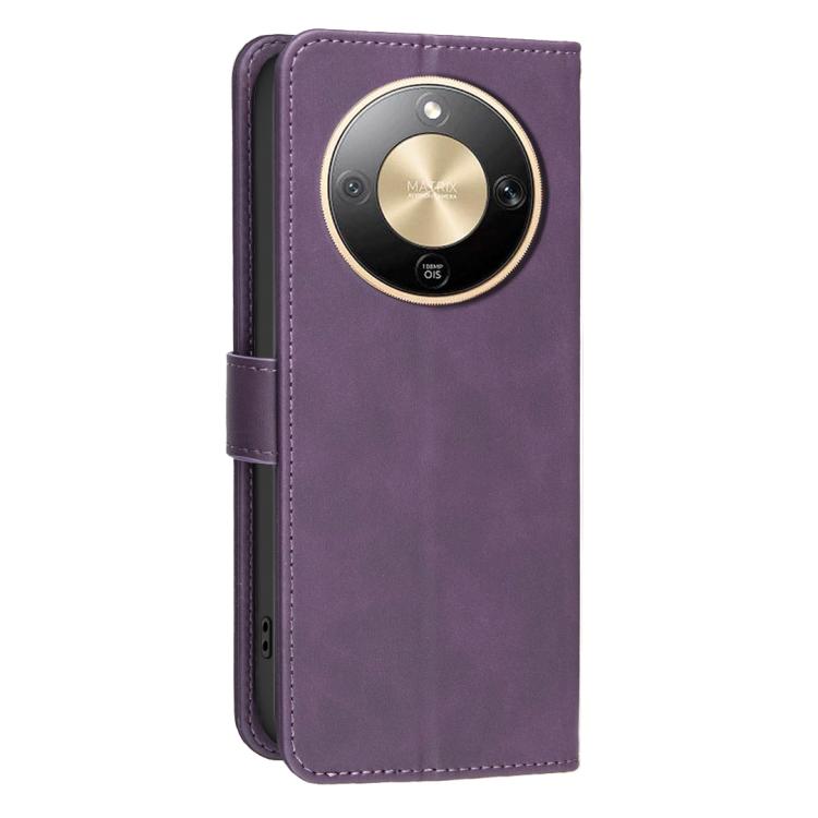 For Honor X9d Global Solid Color Calfskin Texture RFID Vegan Leather Phone Case