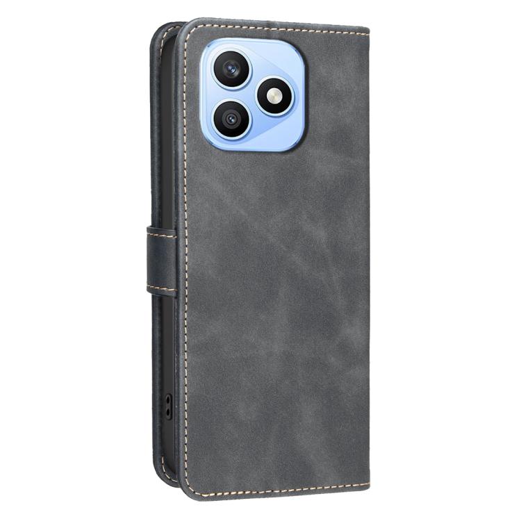 For Honor X8d 4G Solid Color Calfskin Texture RFID Vegan Leather Phone Case
