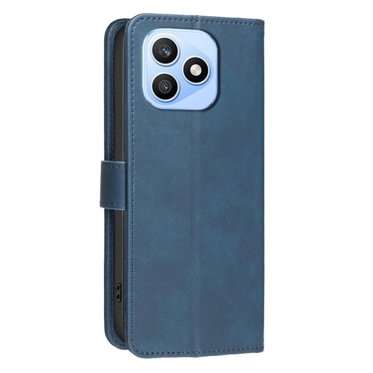 For Honor X8d 4G Solid Color Calfskin Texture RFID Vegan Leather Phone Case