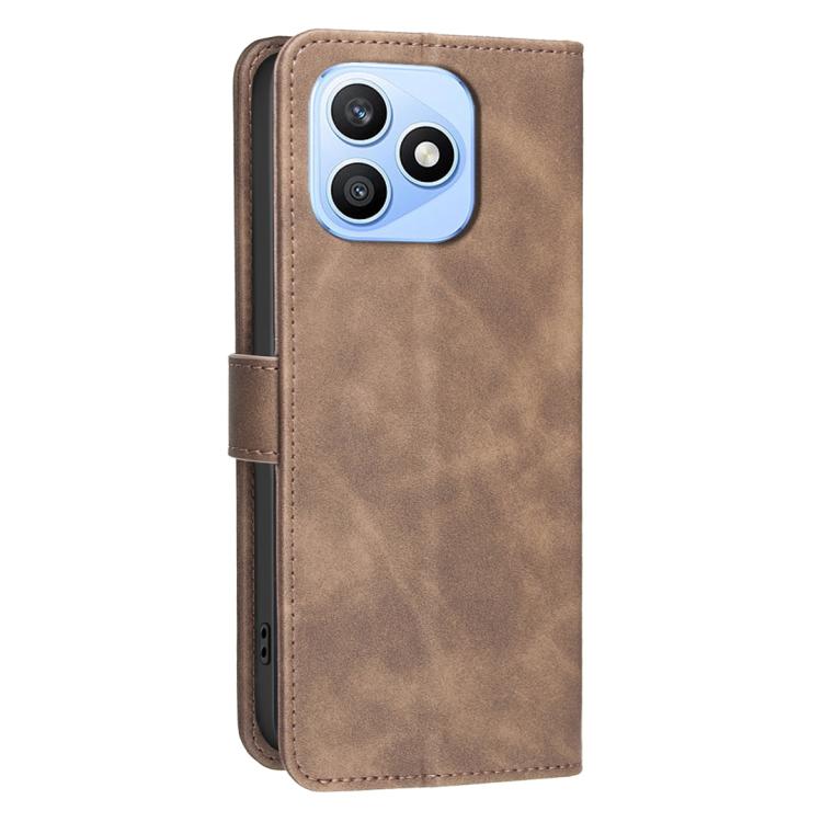 For Honor X8d 4G Solid Color Calfskin Texture RFID Vegan Leather Phone Case