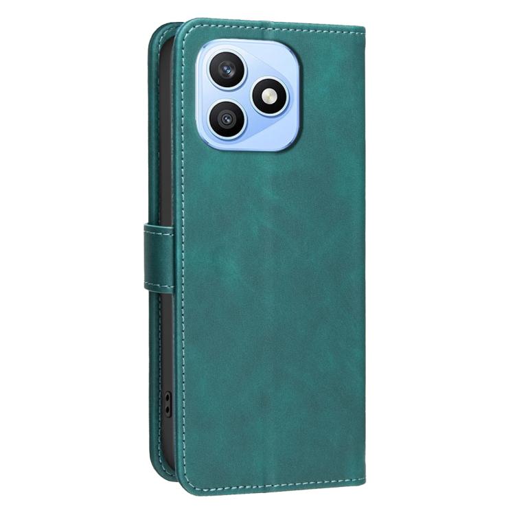 For Honor X8d 4G Solid Color Calfskin Texture RFID Vegan Leather Phone Case