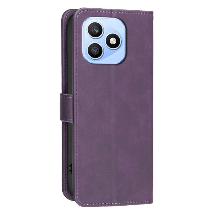 For Honor X8d 4G Solid Color Calfskin Texture RFID Vegan Leather Phone Case