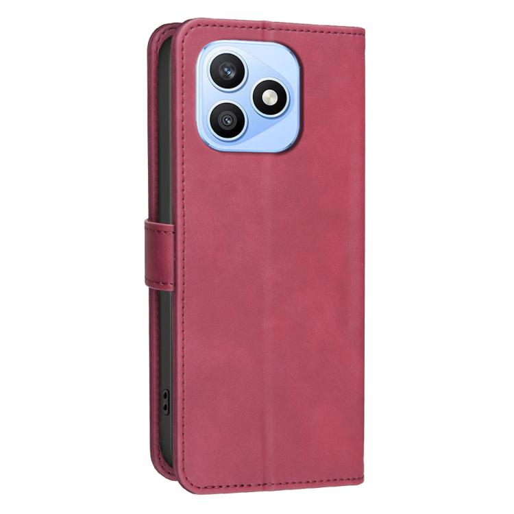 For Honor X8d 4G Solid Color Calfskin Texture RFID Vegan Leather Phone Case