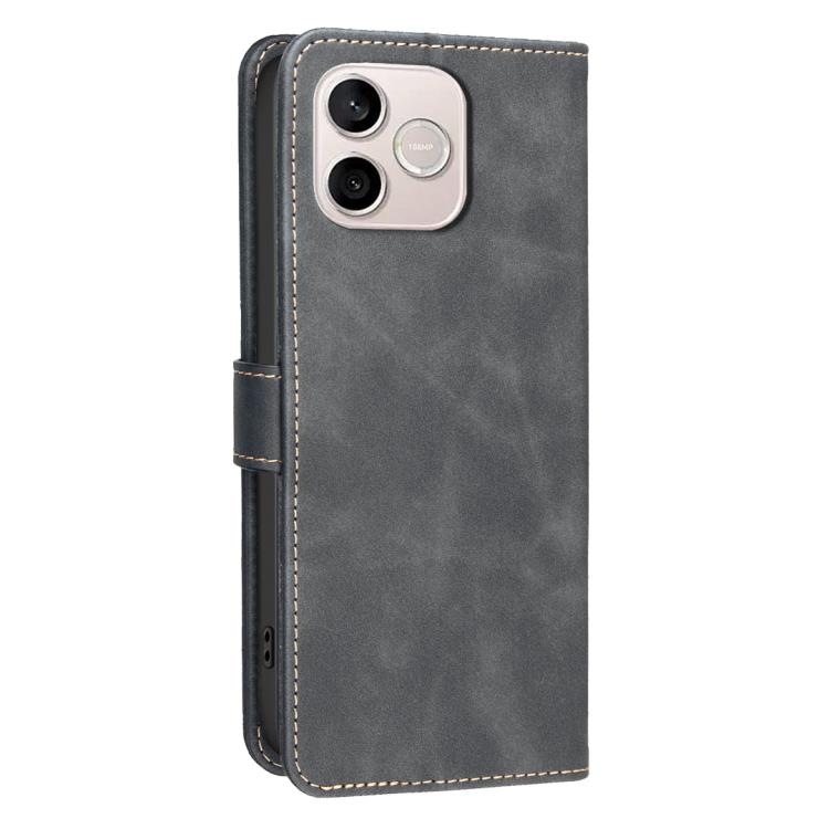 For Honor 600 Lite Global Solid Color Calfskin Texture RFID Vegan Leather Phone Case