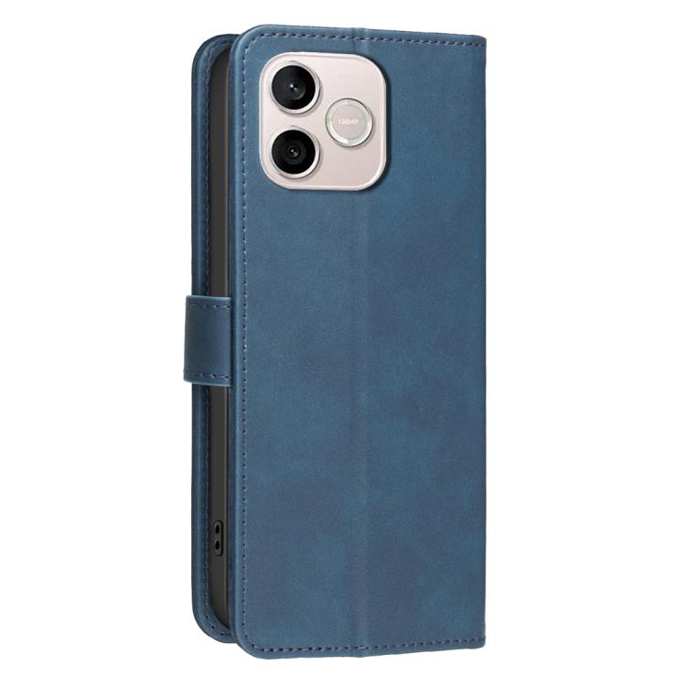 For Honor 600 Lite Global Solid Color Calfskin Texture RFID Vegan Leather Phone Case