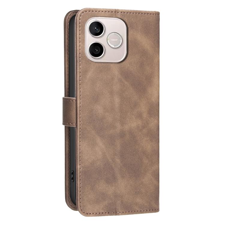For Honor 600 Lite Global Solid Color Calfskin Texture RFID Vegan Leather Phone Case