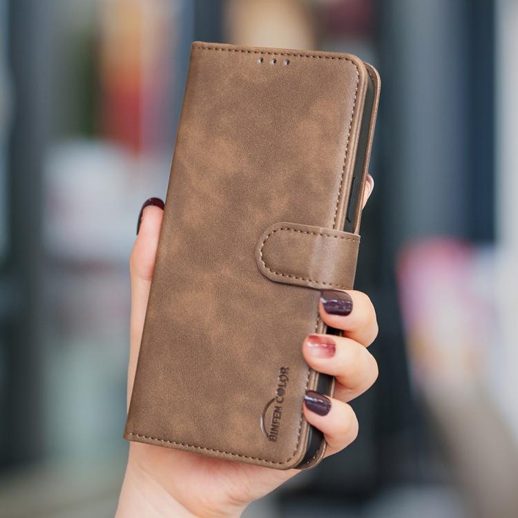 For Honor 600 Lite Global Solid Color Calfskin Texture RFID Vegan Leather Phone Case