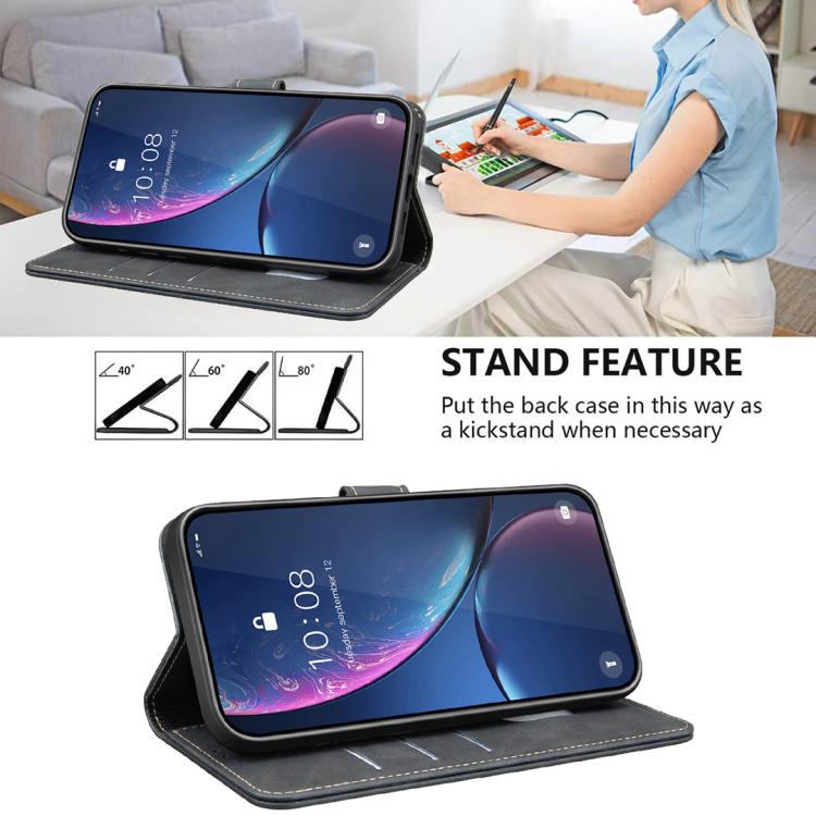 For Honor X6d 5G Solid Color Calfskin Texture RFID Vegan Leather Phone Case