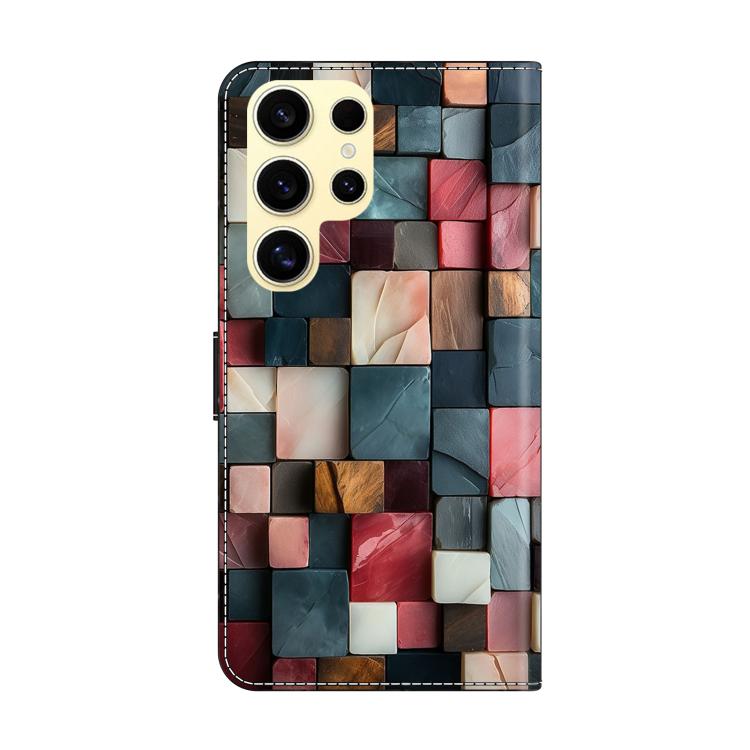 For Samsung Galaxy S23 Ultra 5G Crystal-Like Painted Vegan Leather Phone Case