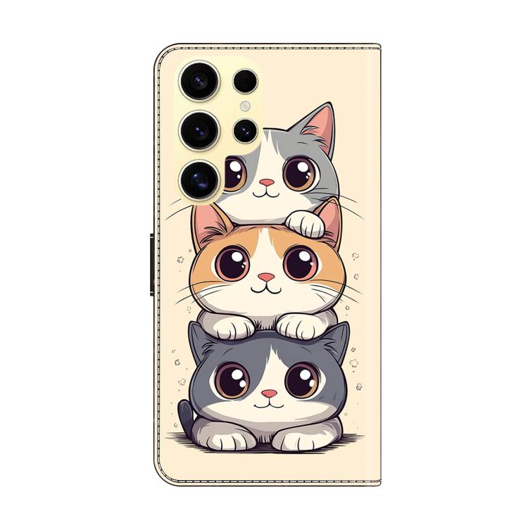 For Samsung Galaxy S23 Ultra 5G Crystal-Like Painted Vegan Leather Phone Case