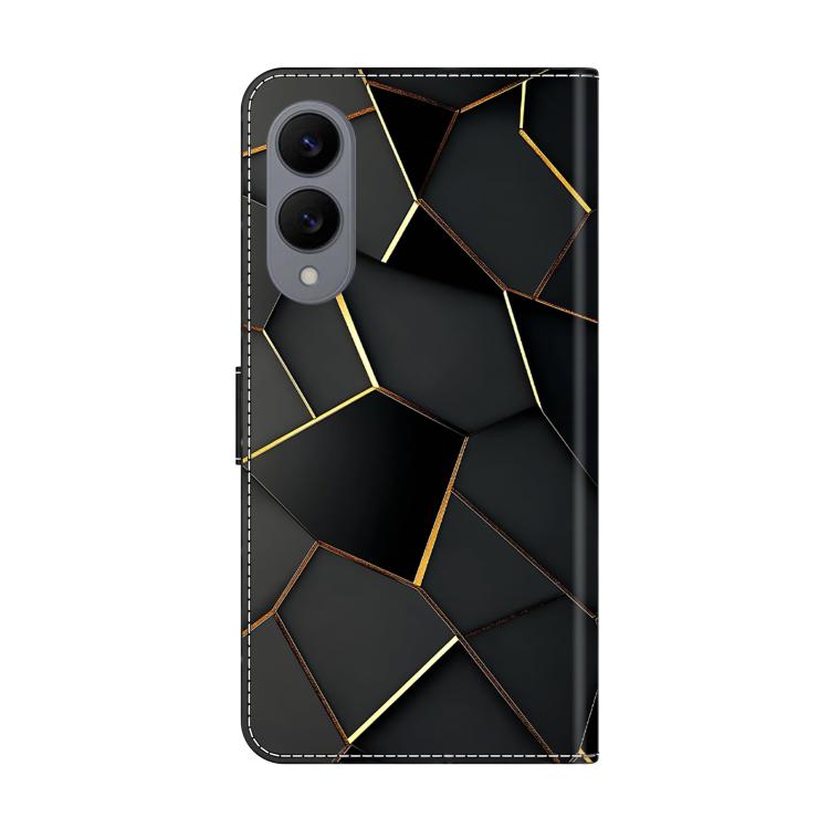 For Samsung Galaxy S25 Edge 5G Crystal-Like Painted Vegan Leather Phone Case