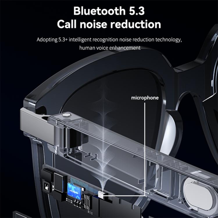 Yesido IO41 Smart Bluetooth-Compatible Glasses, IP54 Waterproof, HD Call, Open-Ear Audio Comfort - Grey