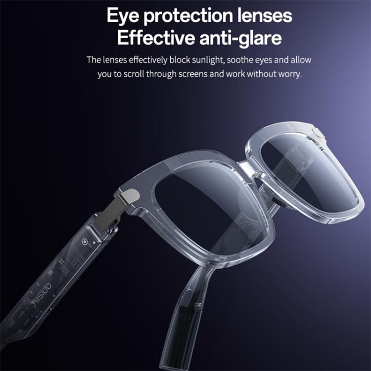 Yesido IO41 Smart Bluetooth-Compatible Glasses, IP54 Waterproof, HD Call, Open-Ear Audio Comfort - Grey