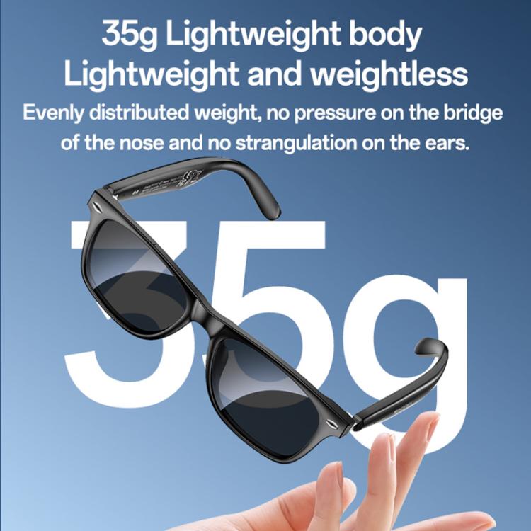 Yesido IO38 Smart Audio Glasses, Bluetooth-Compatible 5.0 Sunglasses with Hi-Fi Sound, Hands-Free Calling, Magnetic Charging & Long Battery Life - Black