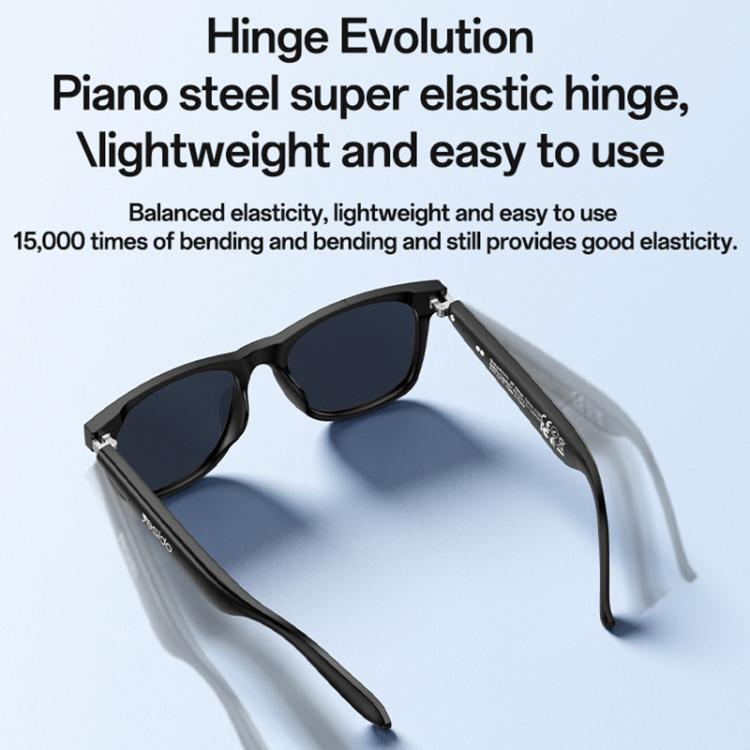 Yesido IO38 Smart Audio Glasses, Bluetooth-Compatible 5.0 Sunglasses with Hi-Fi Sound, Hands-Free Calling, Magnetic Charging & Long Battery Life - Black