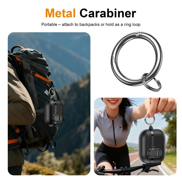 For AirPods Pro 2 Hidden Stand Electroplated Vegan Leather Texture Wireless Earphones Protective Case
