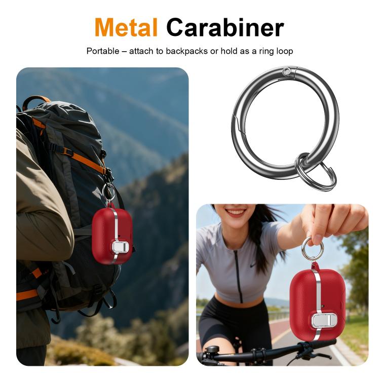 For AirPods Pro 2 Hidden Stand Electroplated Vegan Leather Texture Wireless Earphones Protective Case
