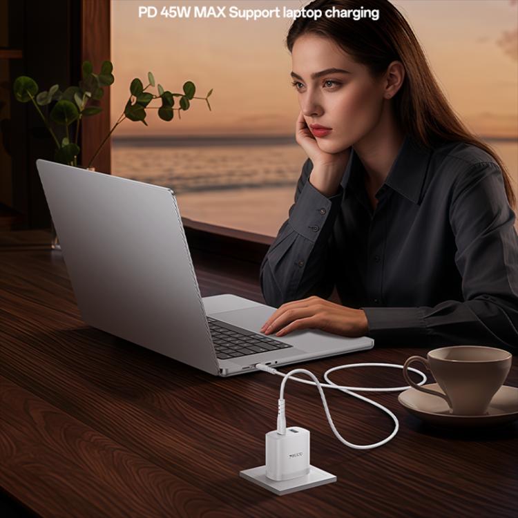 Yesido PD45W USB and Type-C Dual Interface Fast Charger Set, Plug:US Plug - White