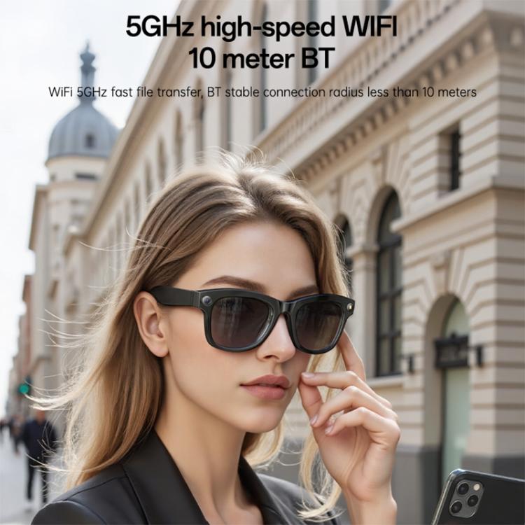 Yesido IO42  IP67 Waterproof Smart AI Glasses with HD Camera, Multi Language Support, Dual Mic Noise Cancellation, Ergonomic - Black