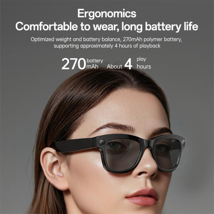 Yesido IO42  IP67 Waterproof Smart AI Glasses with HD Camera, Multi Language Support, Dual Mic Noise Cancellation, Ergonomic - Black