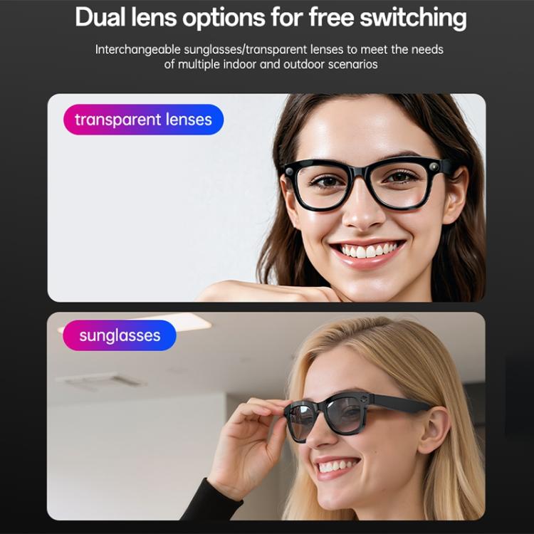 Yesido IO42  IP67 Waterproof Smart AI Glasses with HD Camera, Multi Language Support, Dual Mic Noise Cancellation, Ergonomic - Black