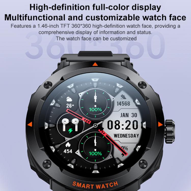 Yesido IO50 Smart Watch with TWS Earbuds, 2-in-1 Bluetooth-Compatible Smartwatch with Charging Box, 1.46 inch HD Display, NFC - Black
