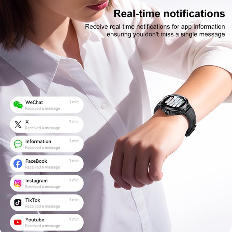 Yesido IO50 Smart Watch with TWS Earbuds, 2-in-1 Bluetooth-Compatible Smartwatch with Charging Box, 1.46 inch HD Display, NFC - Black