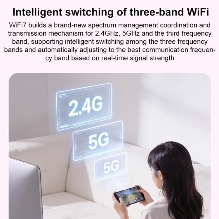 COMFAST CF-988BE 6500Mbps WiFi7 USB 3.0 Tri-Band Driverless Wireless Network Adapter - Pink White