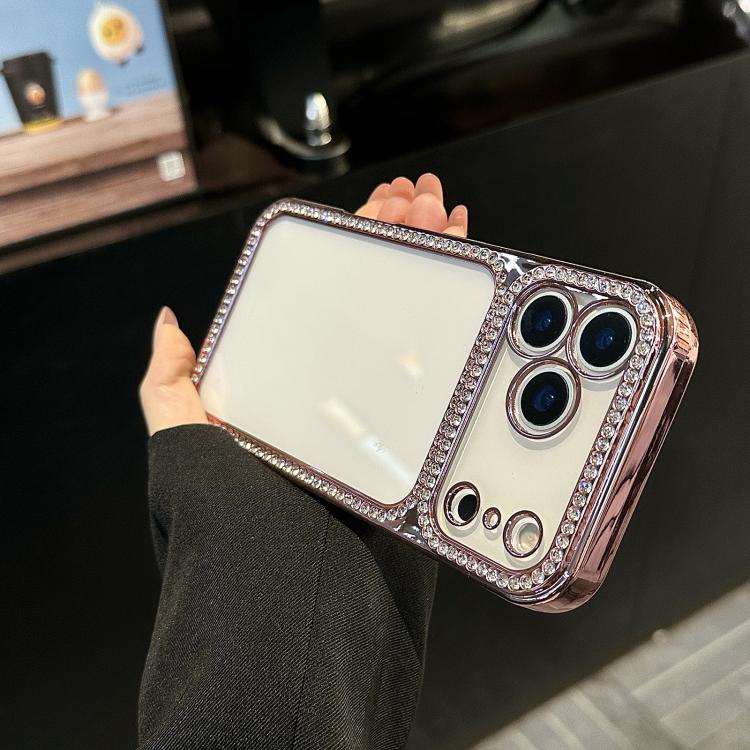 For iPhone 17 Pro Electroplating PC Hybrid TPU Rhinestone Phone Case