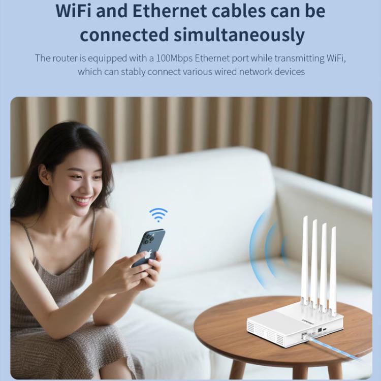 COMFAST CF-E11 Portable 4G SIM to Ethernet / WiFi Router, Plug:EU Plug - White