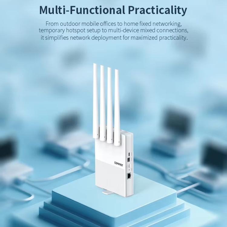COMFAST CF-E11 Portable 4G SIM to Ethernet / WiFi Router, Plug:EU Plug - White