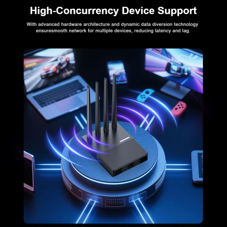COMFAST CF-E13 Portable 4G SIM to Ethernet / WiFi Router, Plug:EU Plug - Black
