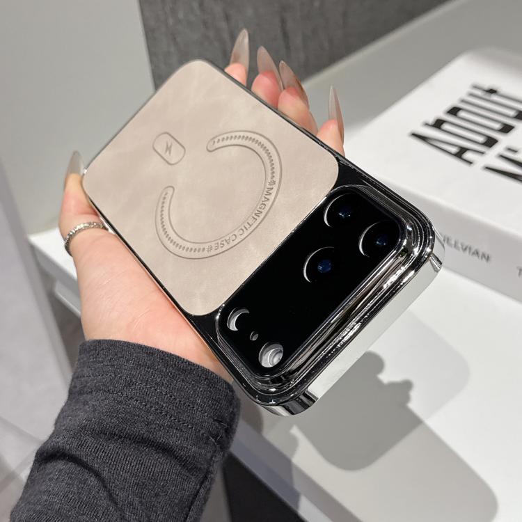 For iPhone 17 Pro Max Fine Hole Lambskin Magnetic Phone Case