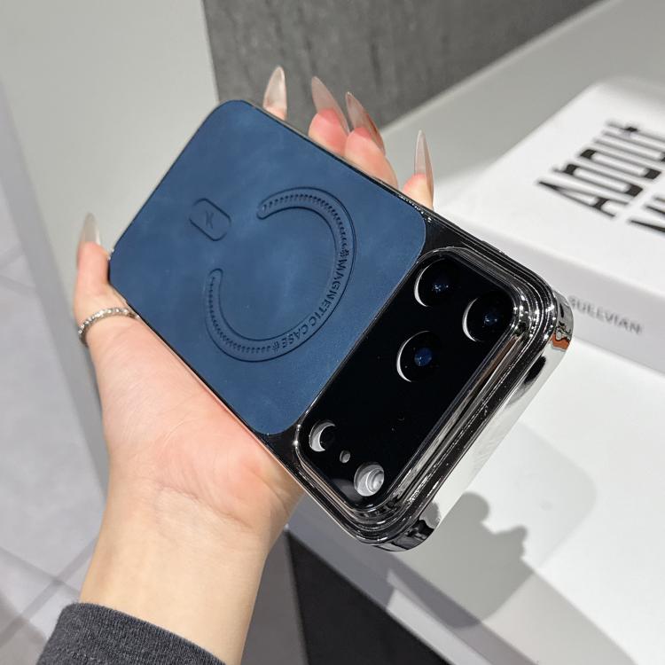 For iPhone 17 Pro Max Fine Hole Lambskin Magnetic Phone Case