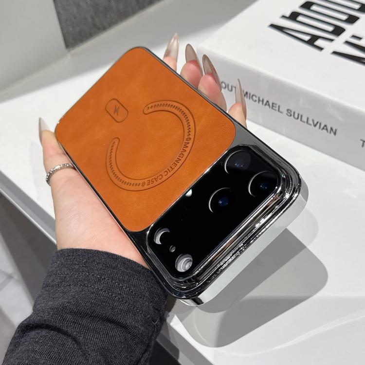 For iPhone 17 Pro Max Fine Hole Lambskin Magnetic Phone Case