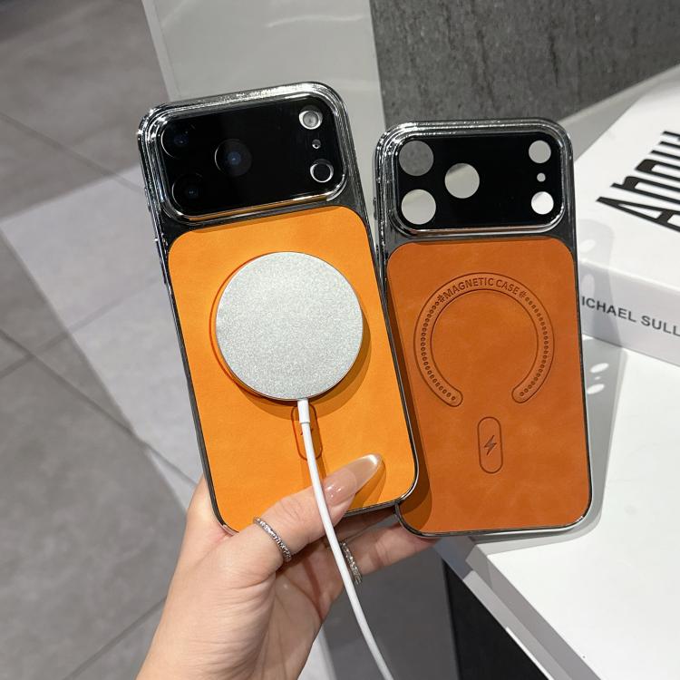 For iPhone 17 Pro Fine Hole Lambskin Magnetic Phone Case