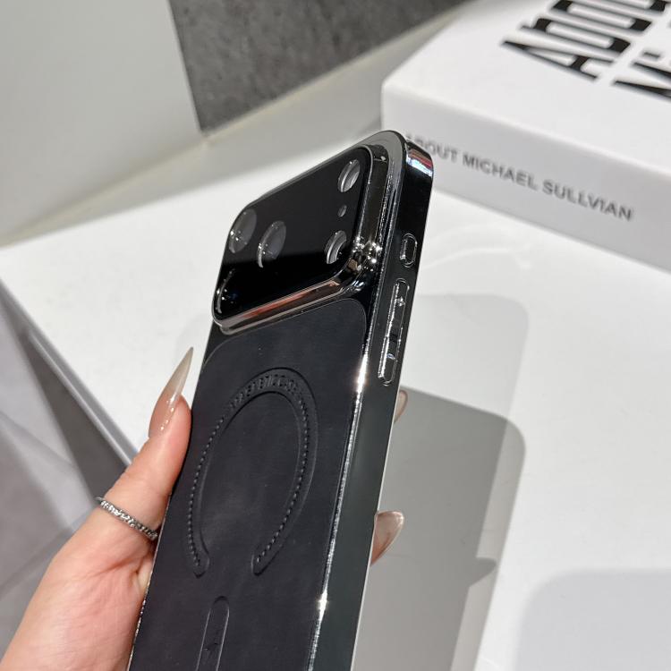 For iPhone 17 Pro Fine Hole Lambskin Magnetic Phone Case