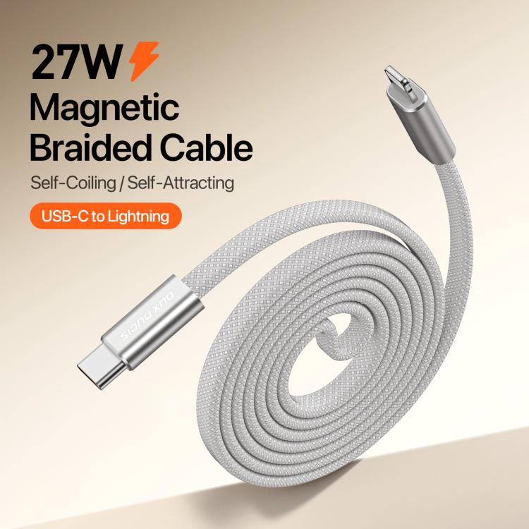 DUX DUCIS AUTO Series 27W Type-C to 8 Pin Magnetic Nylon Braided Data Cable, Length: 1m