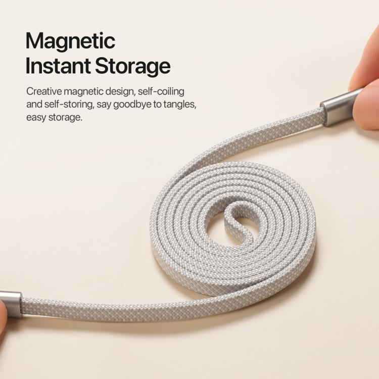 DUX DUCIS AUTO Series 27W Type-C to 8 Pin Magnetic Nylon Braided Data Cable, Length: 1m