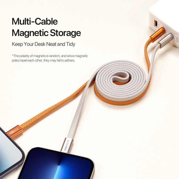 DUX DUCIS AUTO Series 27W Type-C to 8 Pin Magnetic Nylon Braided Data Cable, Length: 1m