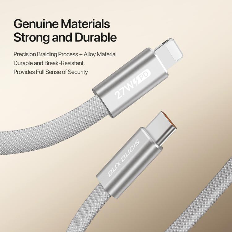 DUX DUCIS AUTO Series 27W Type-C to 8 Pin Magnetic Nylon Braided Data Cable, Length: 1m